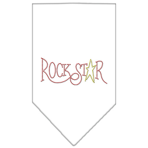 Rock Star Rhinestone Bandana White Large